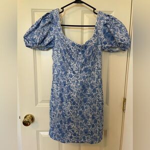 Showpo Blue Floral Mini Dress